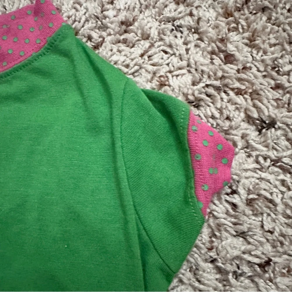 Vintage Y2K SimplyDog Green Socialite Polka Dot Dog Shirt Size Medium Pets